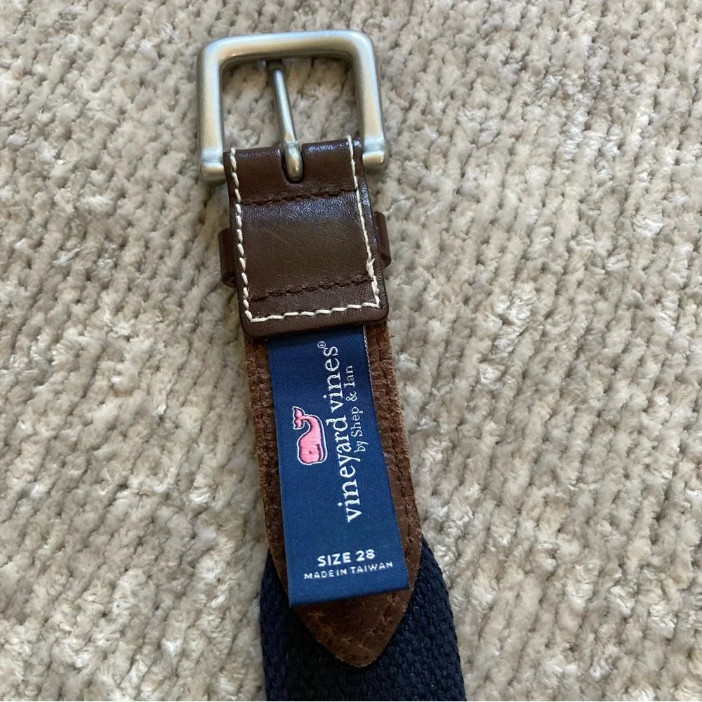 Vineyard Vines Christmas Tree Belt Size 28 Leather Canvas Holiday‎ Preppy